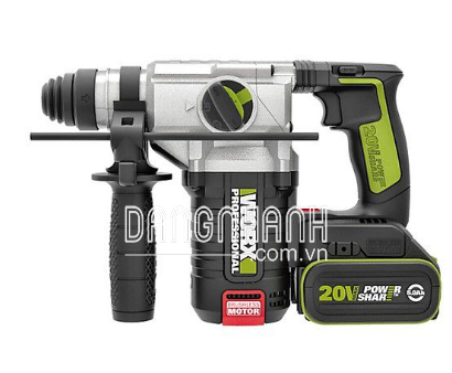 Máy khoan búa dùng pin Li-ion 20V 24mm Worx Green WU388