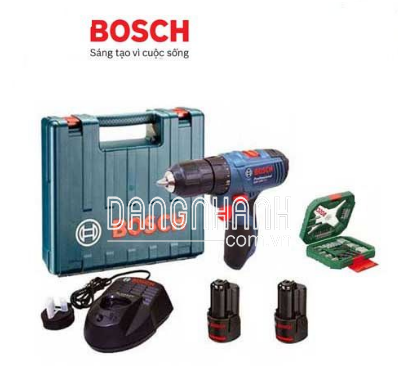 Máy khoan pin Bosch GSB 120-LI + Bộ Xline 34 chi tiết
