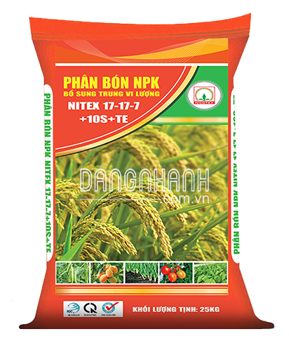 PHÂN BÓN BỔ SUNG TRUNG VI LƯỢNG NPK NITEX 17-17-7+10s+TE