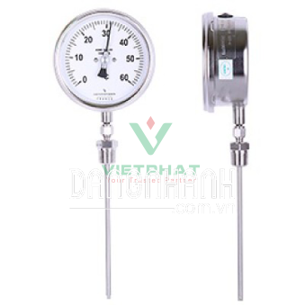 Đồng hồ đo nhiệt độ 100mm, vỏ inox, chân Inox đứng