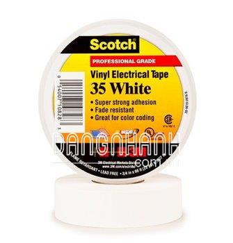 Băng keo điện màu Scotch®, màu trắng, 3/4 in x 66 ft