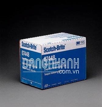 Miếng bùi nhùi 3M Scotch-Brite™ 07448, độ hạt cực mịn, quy cách đóng gói 3 hộp/thùng