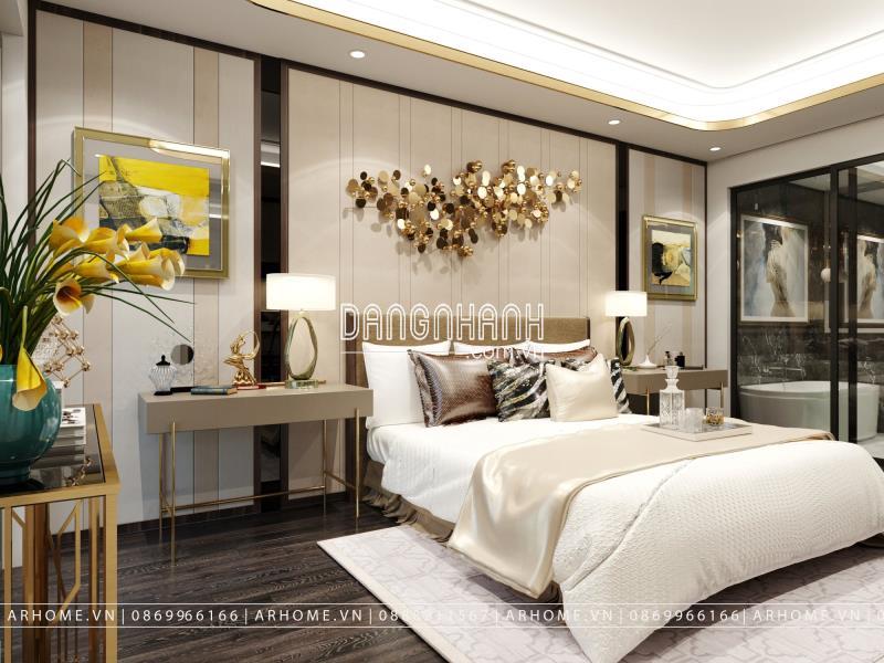 Thiết kế nội thất phòng ngủ master chung cư theo phong cách hiện đại