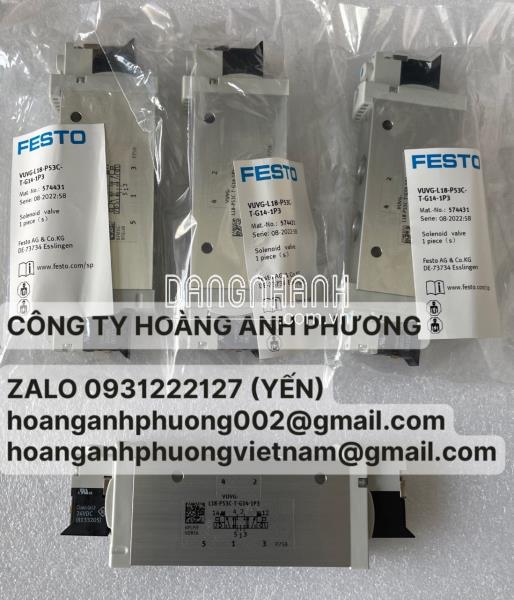 Cung cấp Van điện từ Festo giá tốt BH 12 tháng | VUVG-L18-P53C-T-G14-1P3