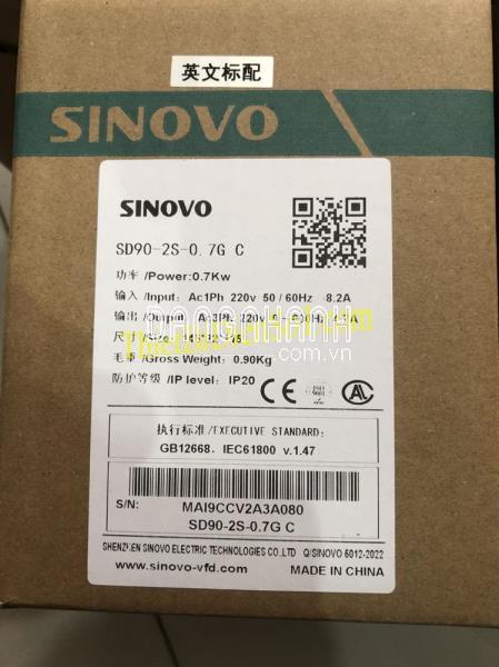 Biến tần Sinovo SD90-2S-0.7G C -Cty Thiết Bị Điện Số 1