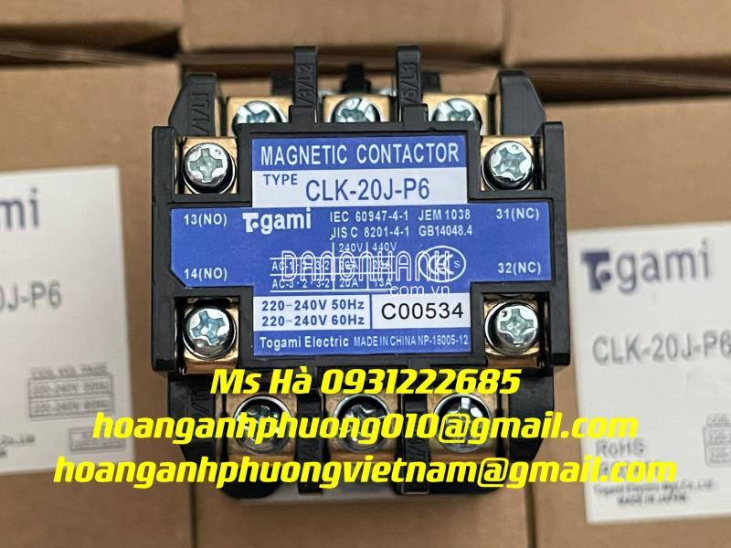 Togami dòng contactor CLK-20J-P6 giá cạnh tranh 