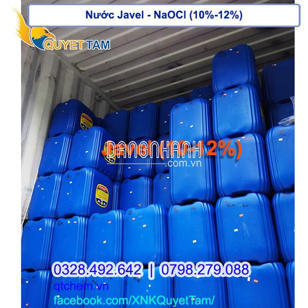 Nước Javel công nghiệp - Natri hypoclorit - NaOCl 10% - 12% | Quy cách: Bồn - Tank – Can