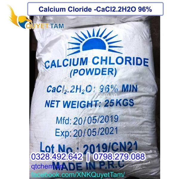 CaCl2.2H2O 96% Min - Calcium Chloride, Trung Quốc, 25kg/bao