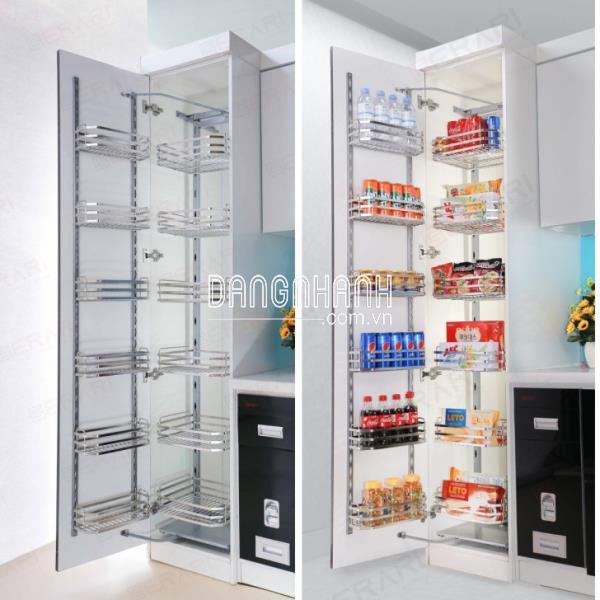 Tủ Đồ Khô Inox Bóng Cao Cấp Dạng Nan Dẹt 6 Tầng Cánh Mở