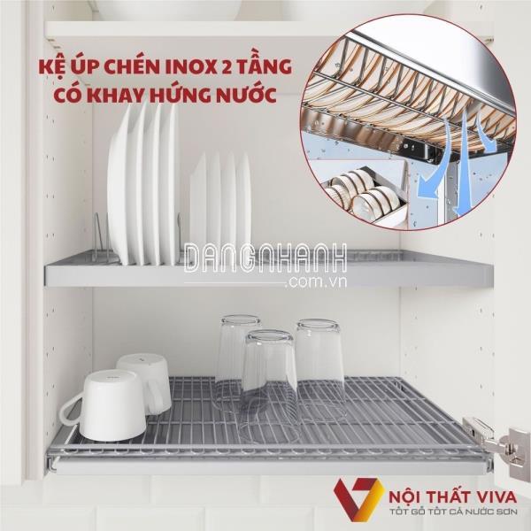 Tổng Hợp Các Mẫu Kệ Úp Chén Inox 2 Tầng Có Khay Hứng Nước Đẹp Giá Rẻ