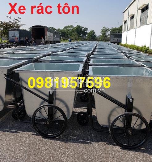 Xe gom rác 500l, xe gom rác chuyên dụng, xe gom rác đẩy tay