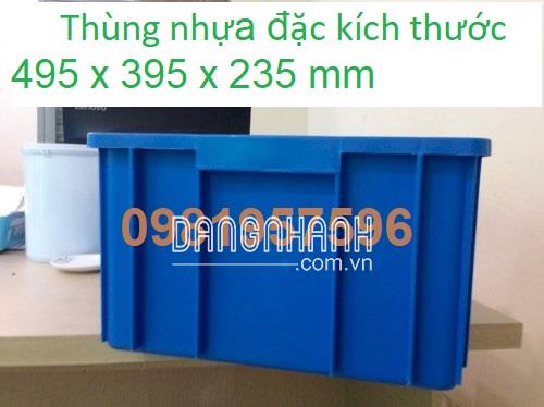 Thùng nhựa đặc kích thước 495 x 395 x 235 mm, khay nhựa, sóng nhựa bít