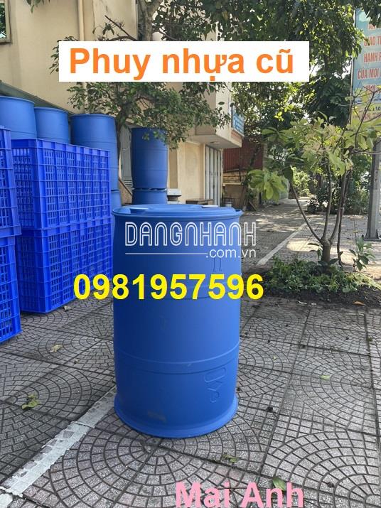 Thùng phuy nhựa cũ, thùng phuy nhựa cũ giá rẻ, thùng phuy nhựa 220l cũ