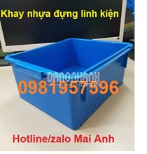 Khay nhựa linh kiện kích thước 370x305x160mm, bề mặt khay nhựa nhẵn mịn