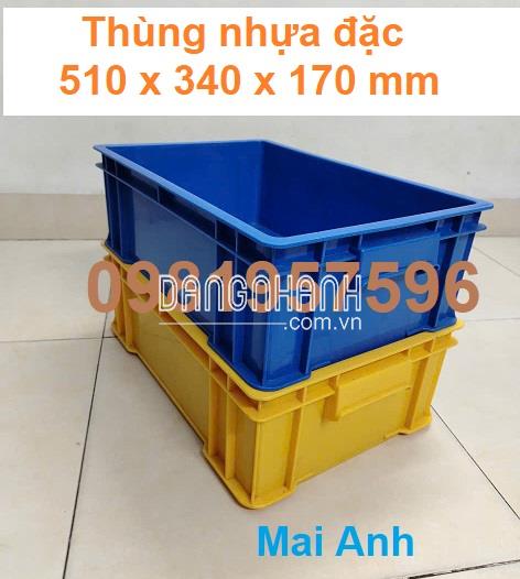 Khay nhựa đặc B4, thùng nhựa 510 x 340 x 170 mm chất lượng cao