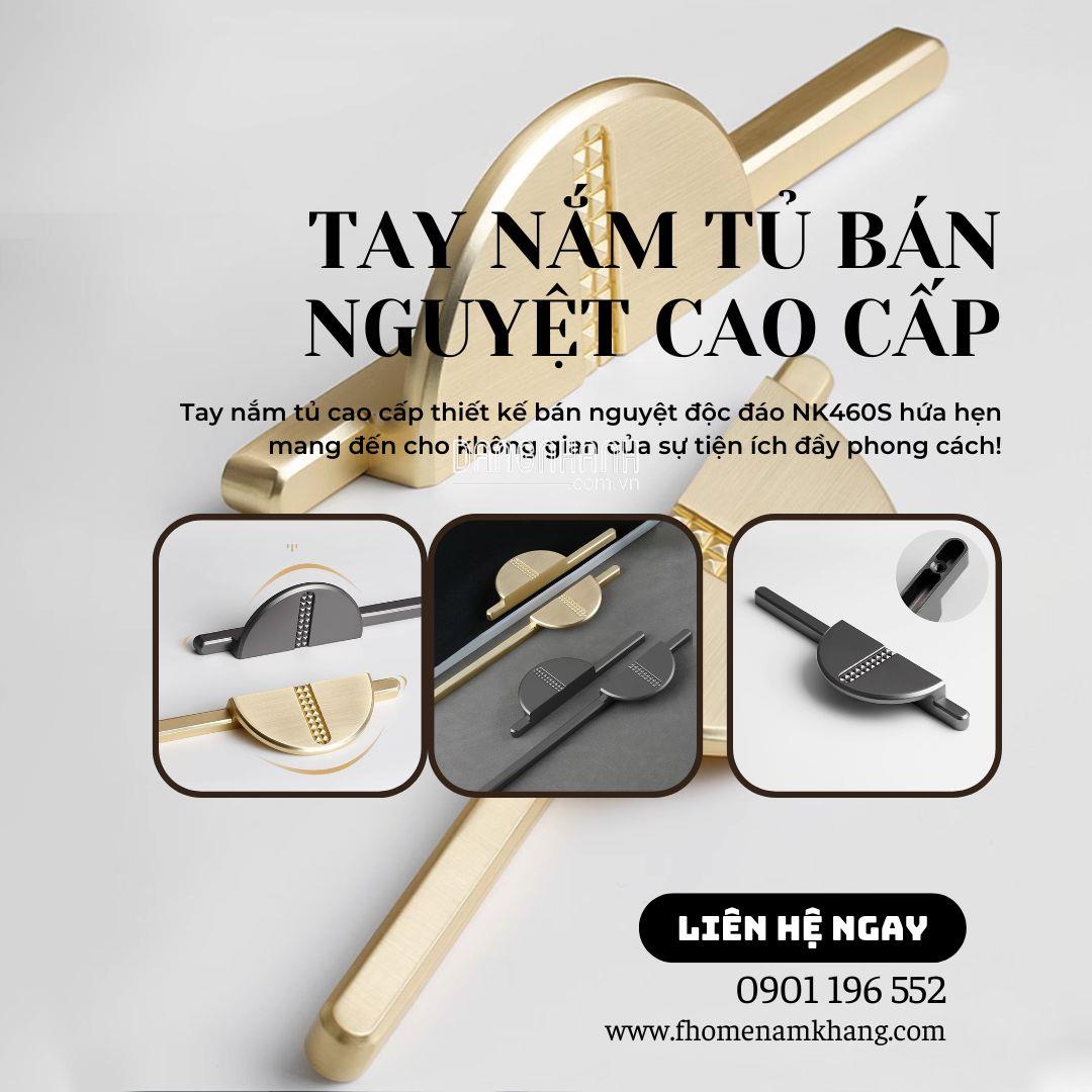 Tay nắm tủ cao cấp thiết kế bán nguyệt độc đáo NK460S | Zalo 0901 196 552