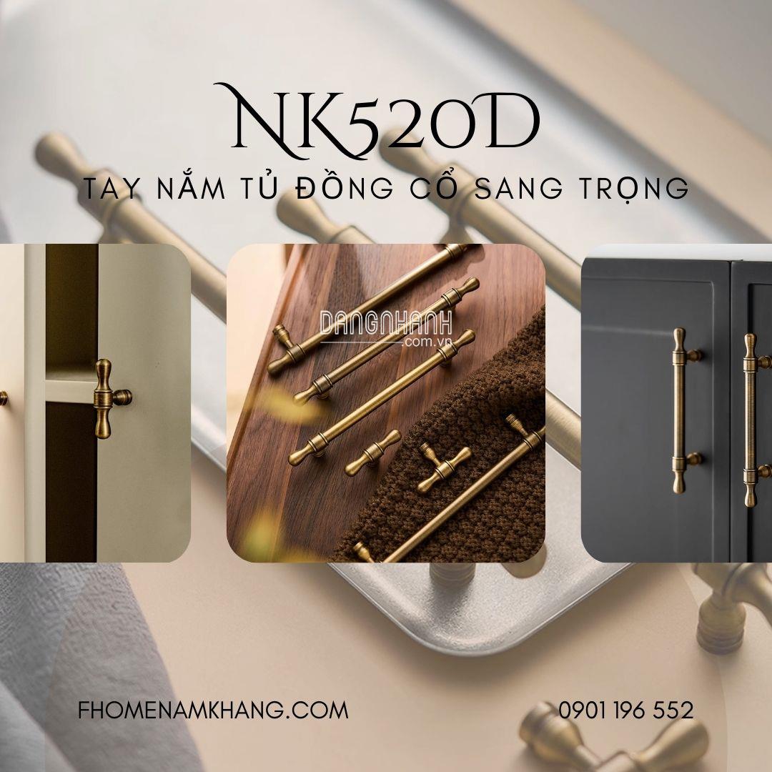 Tay nắm cửa tủ màu đồng cổ sang trọng NK520 | Zalo 0901 196 552