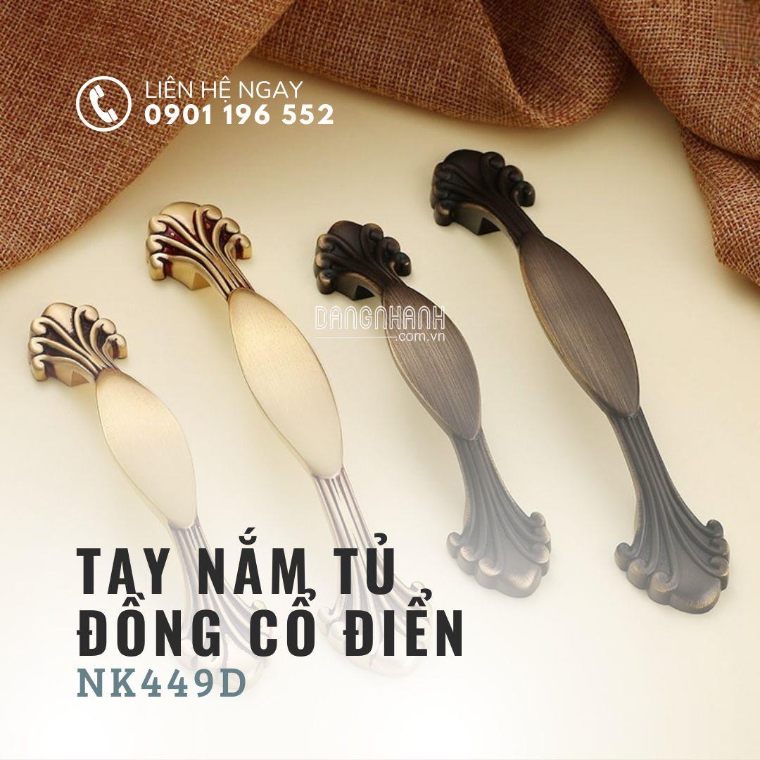 Tay nắm cửa tủ hoa văn cổ điển NK449D | Zalo 0901 196 552