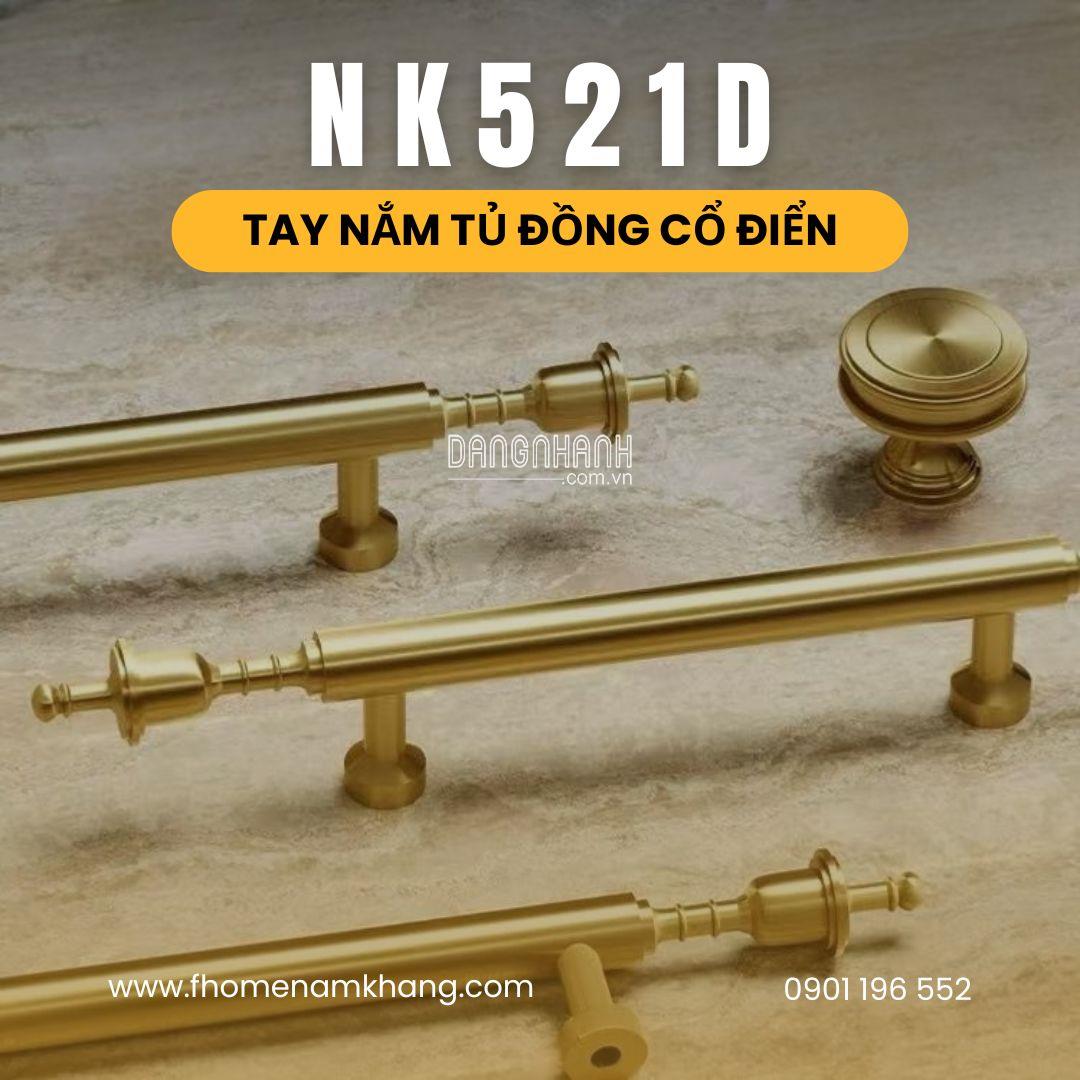 Tay nắm tủ đồng thiết kế cổ điển NK521D | Zalo 0901 196 552