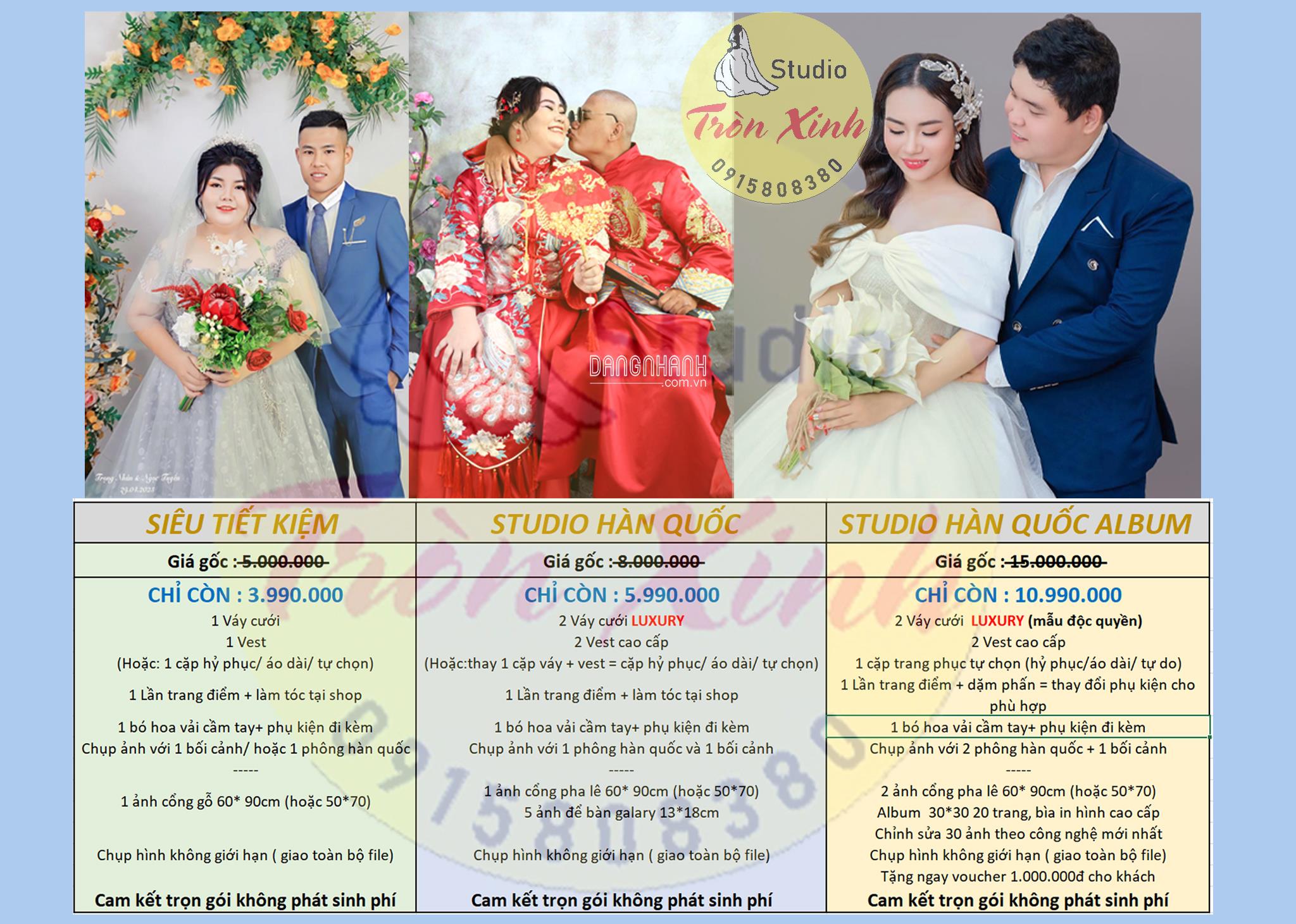 chụp hình cưới ở studio tại TRÒN XINH