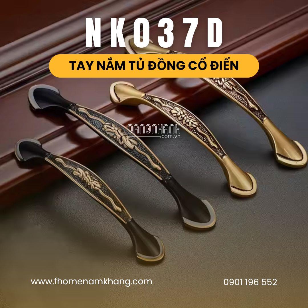 Tay nắm tủ đồng hoa văn cổ điển NK037D | Zalo 0901 196 552