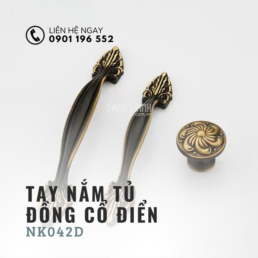 Tay nắm cửa tủ cao cấp bằng đồng NK042D | Zalo 0901 196 552