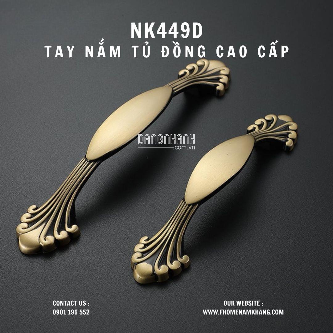 Tay nắm tủ đồng hoa văn cổ điển NK449D | Zalo 0901 196 552