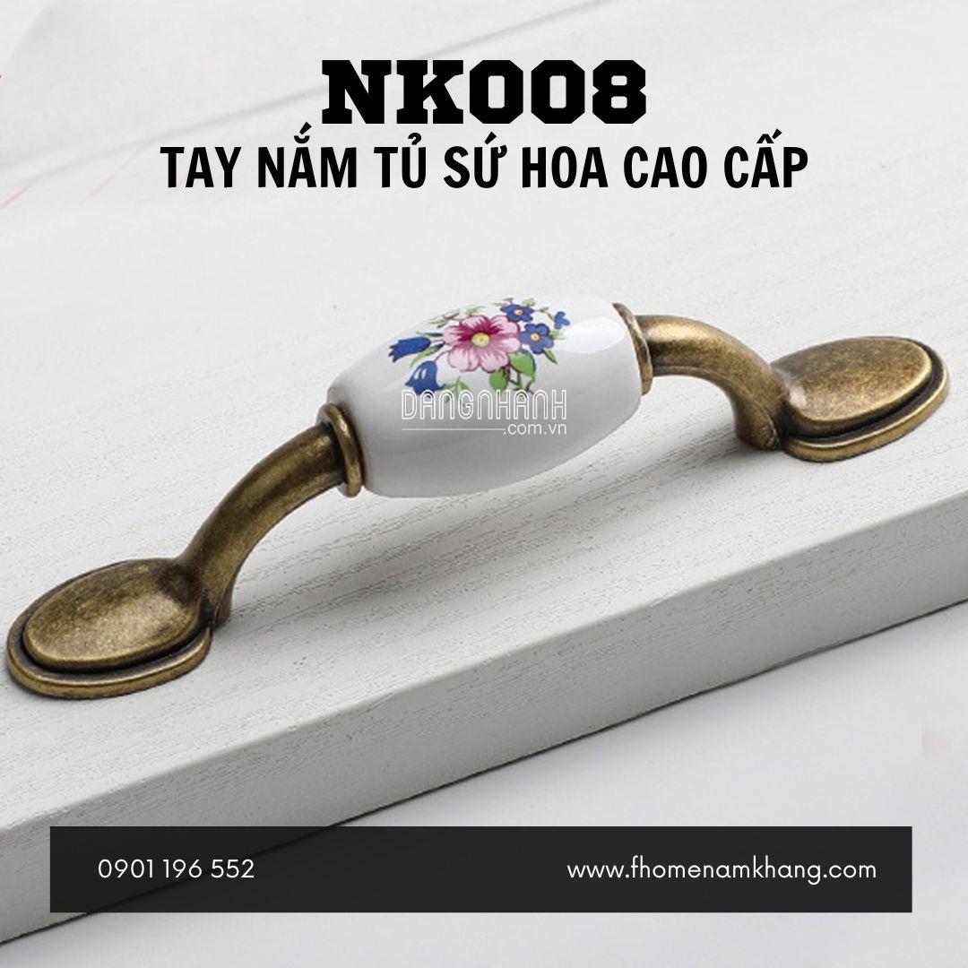 Tay nắm tủ sứ hoa cao cấp NK008 | Zalo 0901 196 552
