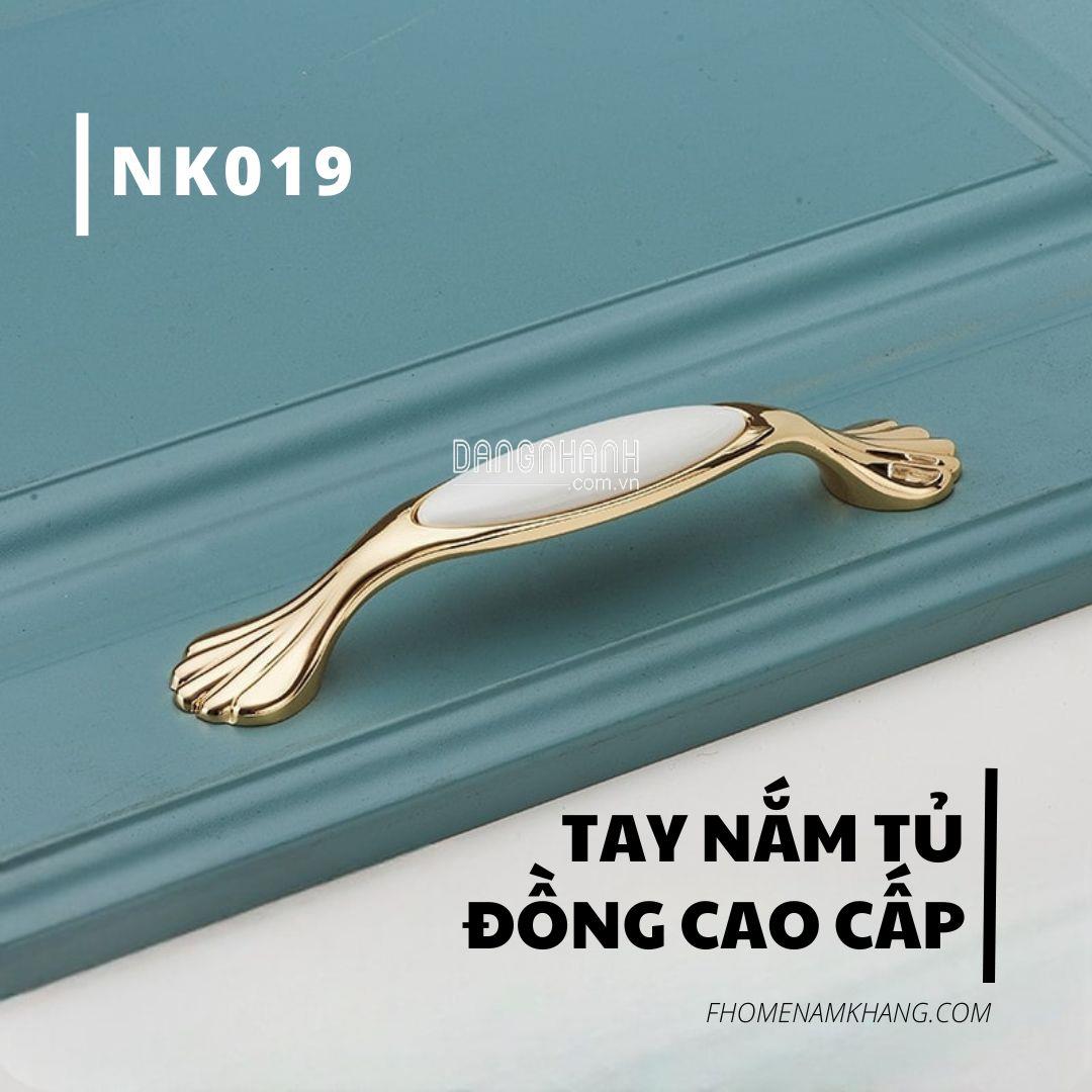 Tay nắm tủ phối sứ trắng cao cấp NK019 | Zalo 0901 196 552