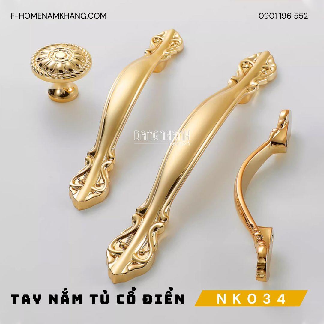 Tay nắm tủ chất liệu đồng cổ điển NK034 | Zalo 0901 196 552