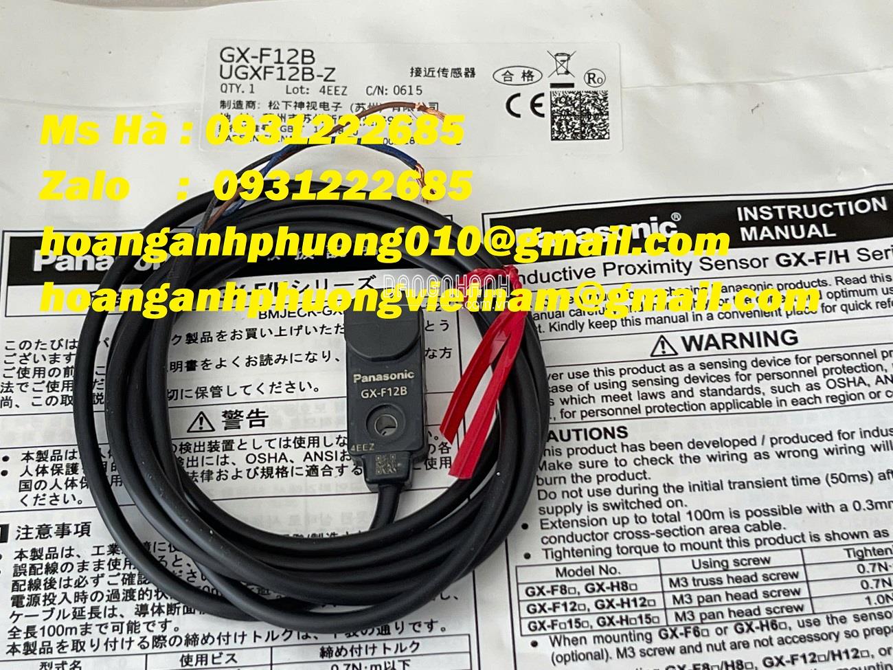 GX-F12B | cảm biến tiệm cận panasonic | sensor hình chữ nhật 