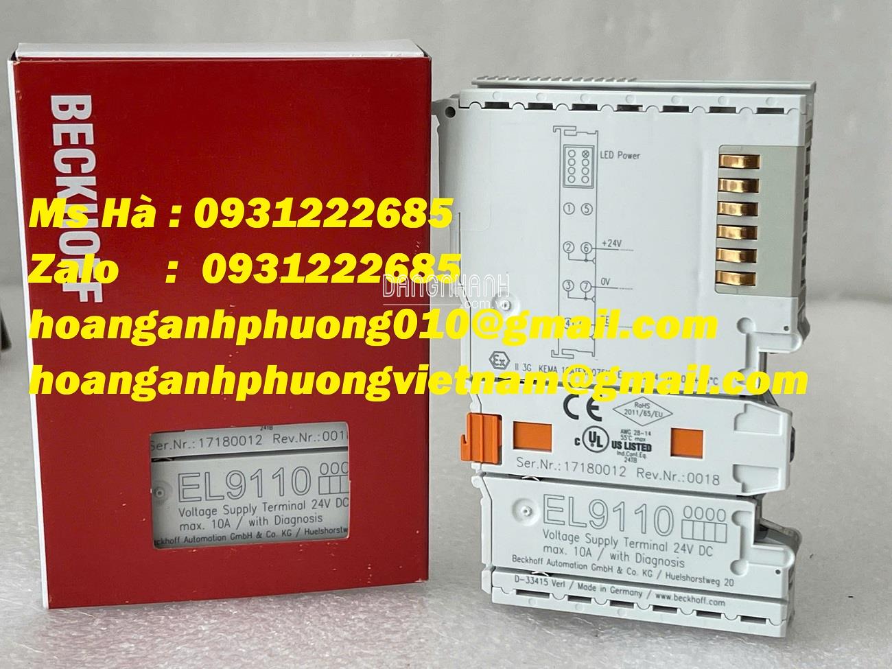 Đầu nối nguồn 24VDC beckhoff EL9110, EL9100, EL9150