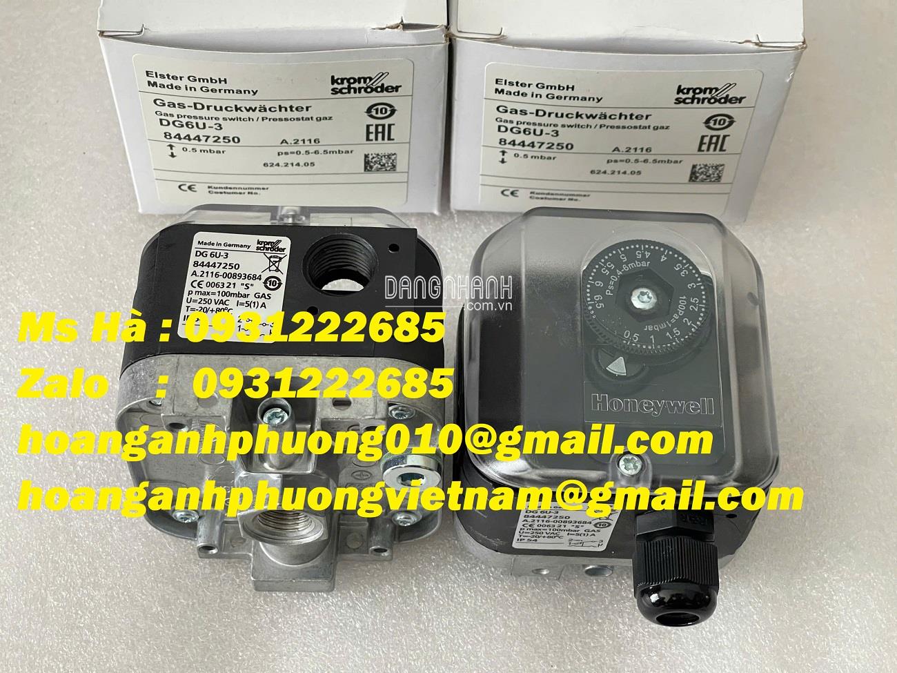 Honeywell DG6U-3 | Công tắc áp suất | hàng chuẩn cho hệ thống 