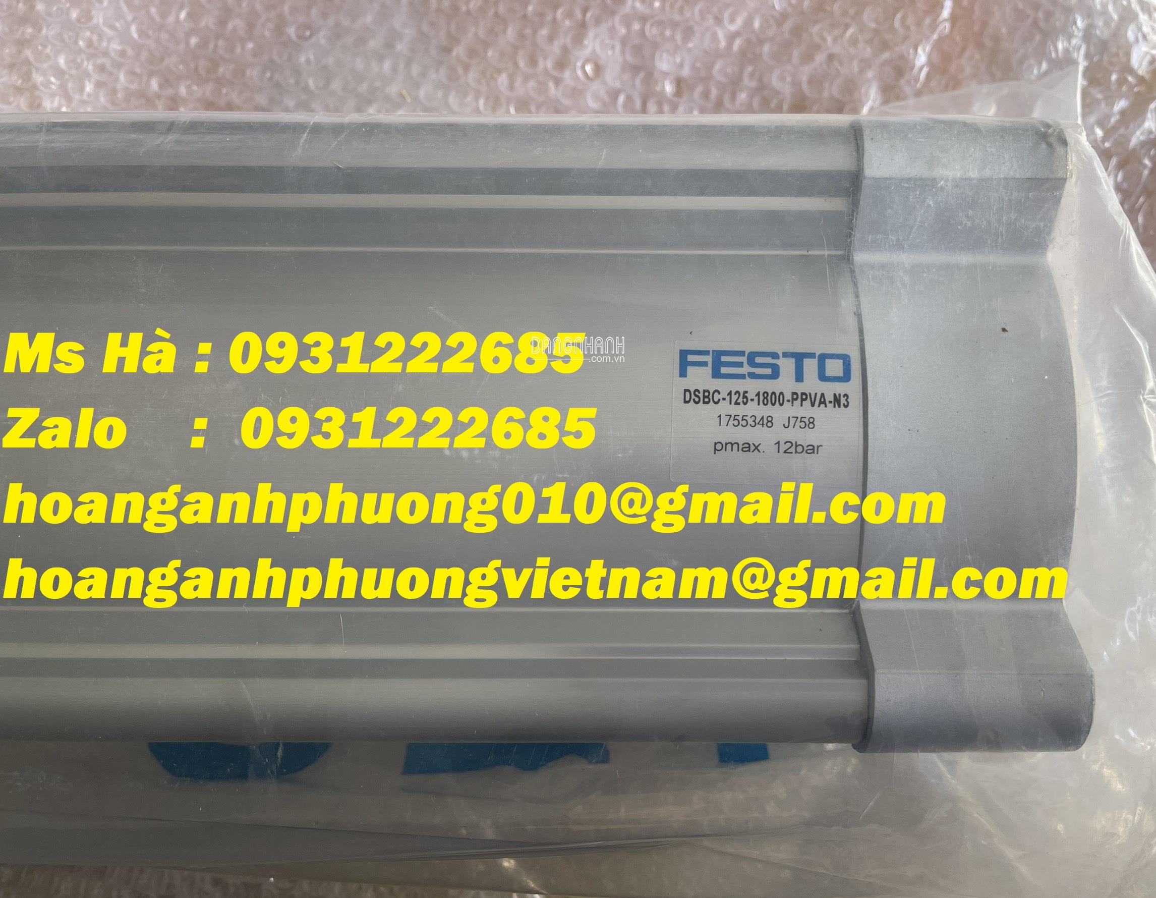 New 100% - Festo xi lanh tiêu chuẩn DSBC-125-1800-PPVA-N3 