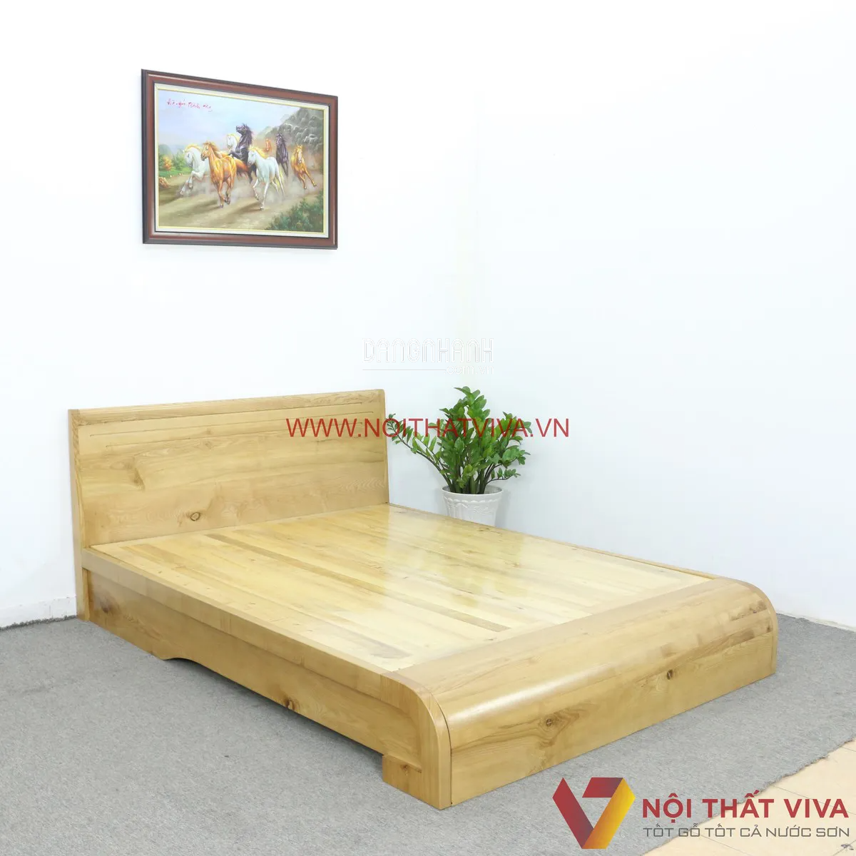 Giường Ngủ Gỗ Sồi Tự Nhiên - Nội Thất ViVa