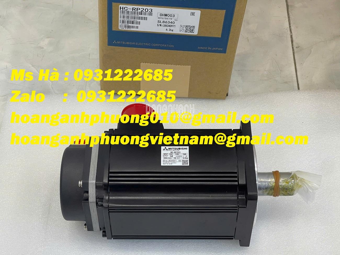 Servo motor 2kW Mitsubishi HC-RP203 hiệu suất cao - chính xác 