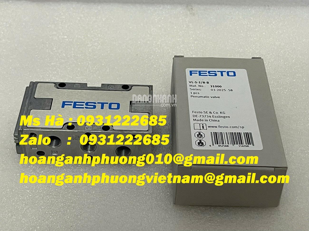 Van điện từ nhập giá tốt toàn quốc dòng VL-5-1/8-B Festo