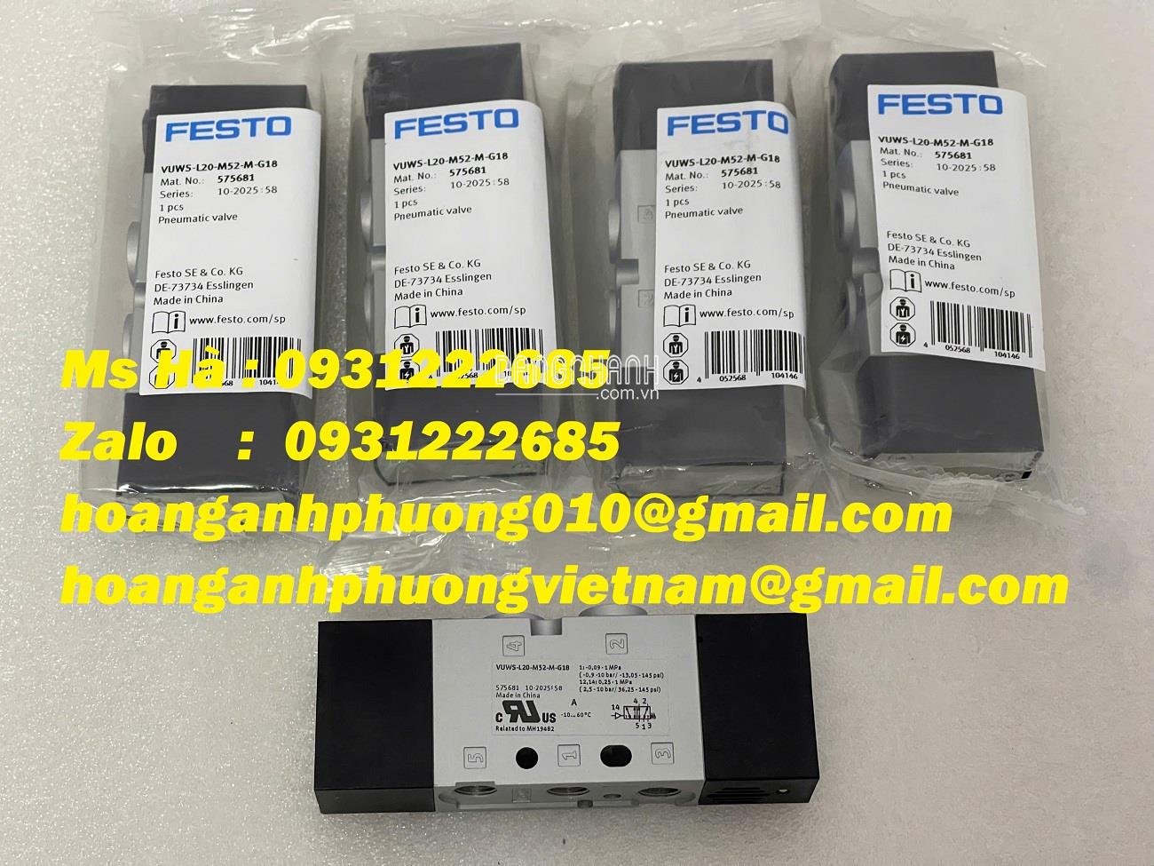 Cung cấp Van Festo VUWS-L20-M52-M-G18 dễ lắp đặt 