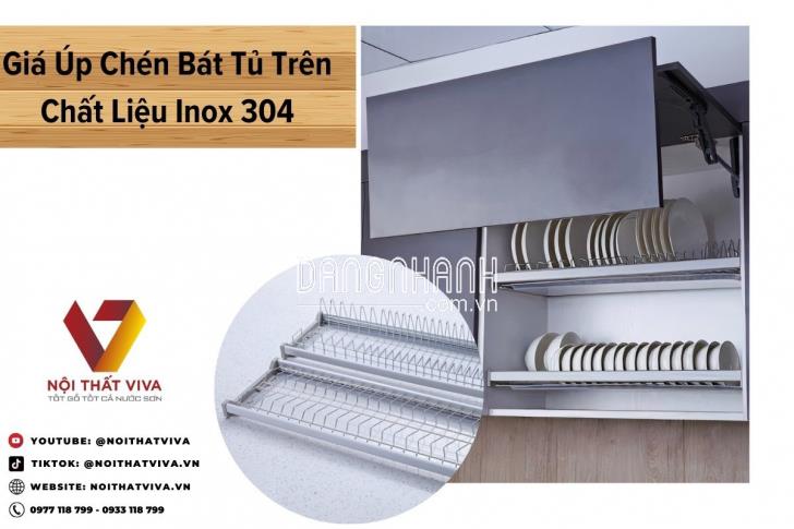 Giá Úp Chén Bát Tủ Trên Chất Liệu Inox 304 Bóng Mờ Cao Cấp